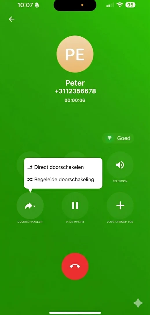 Doorschakelen van een gesprek